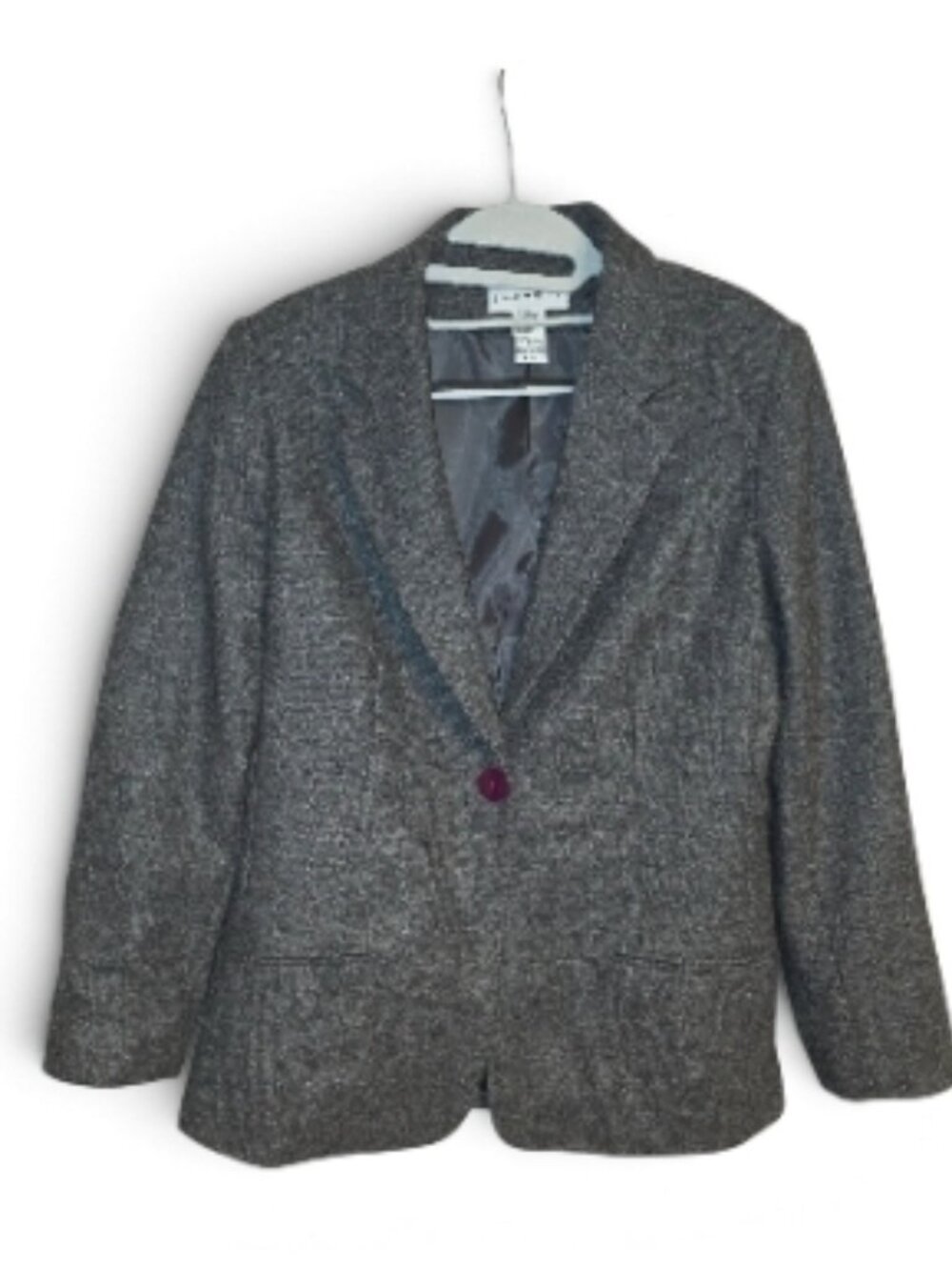 Sag Harbor Blazer Vintage 80s 90s Wool Business Jacket Gray 10 Dark Academia